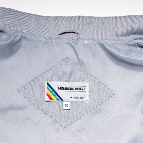 Members Only Vintage Gray Racer Jacket - Picture 7 of 9